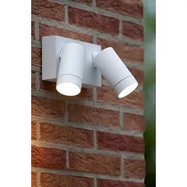 LUCIDE Außenstrahler Aluminium 15,6 cm 2xGU10 IP54 weiß