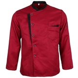 WEITING Unisex Restaurant Küchenchef Uniform Hemd Kurz-/Langarm Kochjacke Arbeitskleidung-Langarm_a-L