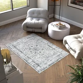 Tectake Aliya Kurzflorteppich 120 x 170 cm Grau