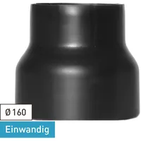 raik Ofenrohr Reduzierung 160mm - 130mm Stahlblech 16 cm x 16 cm x 14 cm Schwarz