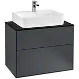 Villeroy & Boch Finion Waschtischunterschrank G09200HG 80x60,3x50,1cm, Emotion, Abdeckplatte black matt, Midnight Blue Matt Lacquer