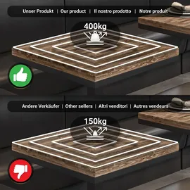 GGM Möbel MPY | Bistro Massiv Tisch | Quadratisch | 70 x 70 x 81 cm | Walnuß / Schwarz