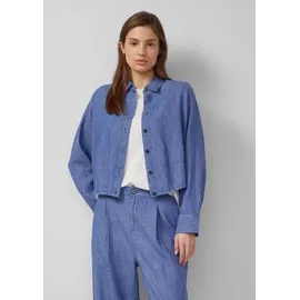 s.Oliver Blusenshirt aus Leinenmix mit Schleifendetail - blau - 40