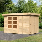 Karibu Retola 3 3,13 x 2,12 m natur inkl. Anbauschrank