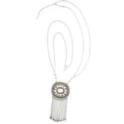 Lange Kette "Sandra", Damen, Gr. one size, Metall, silber (antik silber), COLLEZIONE ALESSANDRO, Basic, Halsketten, Kette mit modischem Anhänger