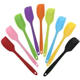 Pfannenwender aus Silikon, mehrfarbig, hitzebeständig bis 500 °C, Silikonbeschichtung, Antihaftbeschichtung, zum Mischen, Backen, Küchenutensilien Küchenhelfer (zufällige Farben), 9 Stück Loopunk