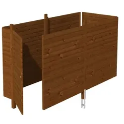 Skan Holz Abstellraum C3 für Carports - Profilschalung-nussbaum