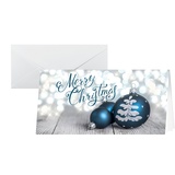 Sigel DS058 Weihnachtskarten-Set mit Umschlag DIN lang 25 Stück blau/silber "Delightful Christmas" | ideal zum Bedrucken