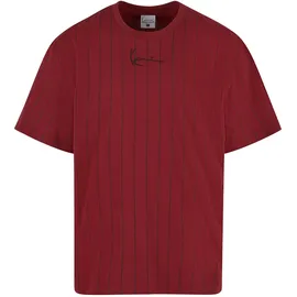Karl Kani Small Signature Essential Pinstripe T-Shirt - rot, - XXS