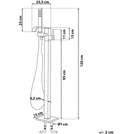 Beliani NIAGARA Wannenarmatur Messing Schwarz Matt