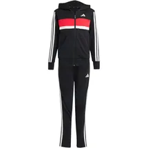adidas Seasonal Essentials Tiberio 3-Streifen French Terry Jogginganzug Kinder JI6036 - black/white/pure ruby 128
