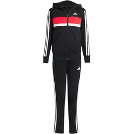 adidas Seasonal Essentials Tiberio 3-Streifen French Terry Jogginganzug Kinder JI6036 - black/white/pure ruby 128