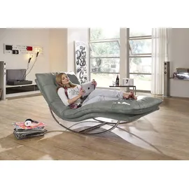 W.Schillig »daily dreams« in Waffelkissen-Optik, Schaukelgestell Chrom glänzend, in 2 Breiten grau