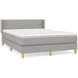 vidaXL Boxspringbett 140 x 200 cm Hellgrau