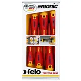 FELO Schraubendrehersatz Ergonic 6-tlg. Rot/Gelb