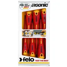 FELO Schraubendrehersatz Ergonic 6-tlg. Rot/Gelb