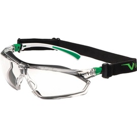 Univet Schutzbrille 506 UP Hybrid EN 166,EN 170 Bügel weiß grün,Scheibe klar