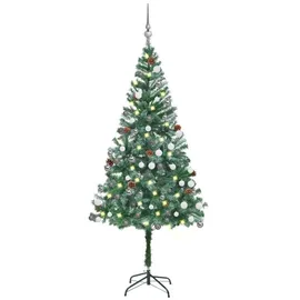 vidaXL Künstlicher Weihnachtsbaum mit LEDs Kugeln Zapfen 180 cm