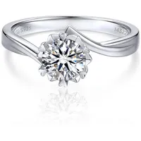 LuxusKollektion Verlobungsring Verlobungsring Damen 1-2 Karat Moissanit Schneeflocke Silber 925 silberfarben