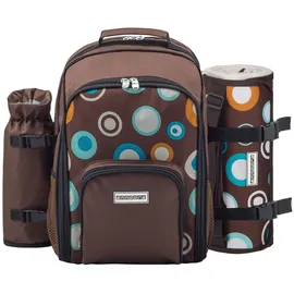 anndora Picknickrucksack 2 Personen +Picknickdecke braun Retro