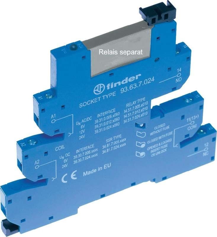 Finder Relaissockel mit Haltebügel, mit LED, mit EMV-Entstörbeschaltung 1 St. 93.63.0.024 Serie 34 34.51 (93.63.0.024)