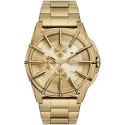 Chronograph DIESEL "FRAMED", gold (goldfarben), Armbanduhren, Herren, Quarzuhr, Armbanduhr, Herrenuhr, Stoppfunktion, Lederarmband
