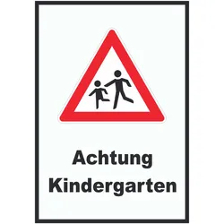 Achtung Kindergarten Schild Vorsicht Kinder  A3 (297x420mm)