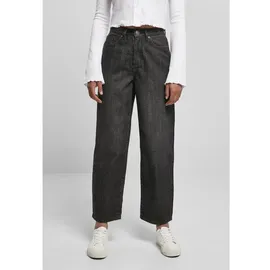 URBAN CLASSICS High Waist Wide Leg Cropped Denim Pants black washed -