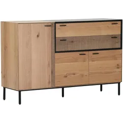 Sideboard GUTMANN FACTORY, braun (braun, schwarz), B:140cm H:90cm T:43cm, MDF, Sideboards