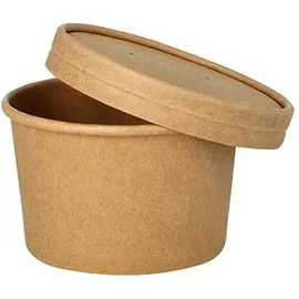 Papstar Suppenbecher Pappe rund 230 ml Ø 9,8 cm 25 St. Braun