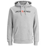 JACK & JONES Logo Kapuzenpullover Light Grey Melange L