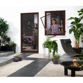 culex Fliegenschutzgitter mit Aluminiumrahmen 80 x 100 cm Braun