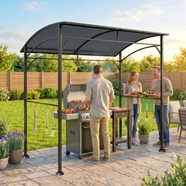 Outsunny Grillpavillon 2,15 x 1,5 m Dunkelgrau