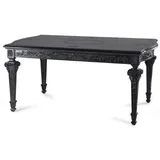 Casa Padrino Luxus Barock Esstisch Schwarz - Rechteckiger Massivholz Esszimmertisch im Barockstil - Barock Esszimmer & Hotel Möbel - Luxus Qualität - Made in Italy