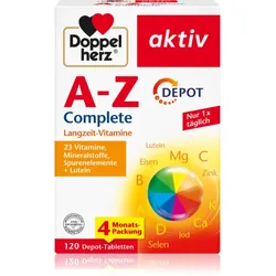 Doppelherz A-Z Depot Complete Long-Term Vitamins Multivitamin- und Mineralkomplex in Tablettenform 120 TABL