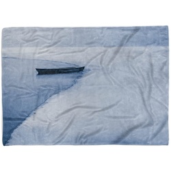 Sinus Art Handtücher Handtuch Strandhandtuch Saunatuch Kuscheldecke mit Fotomotiv Fotokunst Boot Eis, Baumwolle-Polyester-Mix (1-St), Handtuch 50 cm x 100 cm