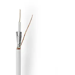 Nedis Antennenkabel auf Rolle - RG59U - 75 Ohm - Doppelt geschirmt - ECA - 100.0 m - Koax - PVC - Weiss - Rolle