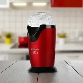 Orbegozo PA 4300 Popcorn, tragbar, ölfrei, Schnellbetrieb, Messtopf, 1000 W, Metallic-Rot