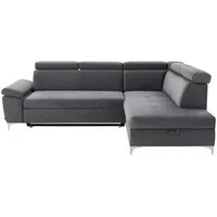 Carryhome Ecksofa Dunkelgrau, - 271x206 cm,