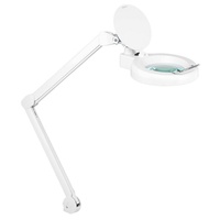 Showlite Lupenlampe LL-6085D LED Lupenleuchte, 2,25-fache Vergrößerung, LED fest integriert, Tageslichtweiß, Robuste Tischklemme weiß