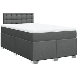 vidaXL Boxspringbett 120 x 200 cm Dunkelgrau