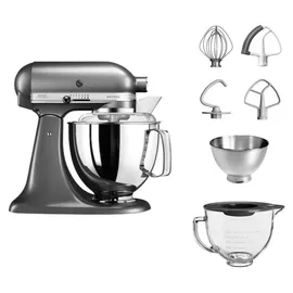 KitchenAid Artisan 5KSM175 Medallion Silber Glasset mit Glasschüssel