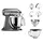 KitchenAid Artisan 5KSM175 Medallion Silber Glasset mit Glasschüssel