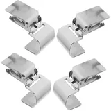 OUNONA Wandteppich zum Sicheren Aufhängen aus Edelstahl Halterung 4 Stück Silberne Teppichclips von Vorhängen und Decken im Büro oder Hotel
