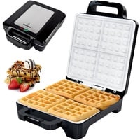 Syntrox Waffeleisen für Belgische Waffeln XLC mit Keramikplatten Thermostat und Edelstahldekor