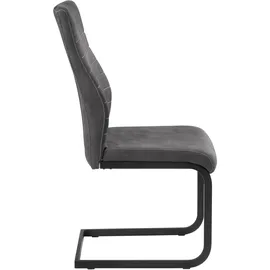 pro.com international Schwingstuhl JULIAN, Dunkelgrau - Schwarz - Mikrofaser - Metall - Waagrechte Rückensteppung