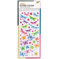 Folia Glitzer-Sticker Dekozauber 5 Blatt 10 x 23 cm