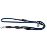 LIONTO verstellbare Hundeleine, Doppelleine blau