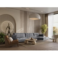 Fun Möbel Ecksofa Designersofa MADISON Stoff Tender Way Grau