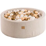 MeowBaby Aesthetic Bällebad, Ecru, White/Gold